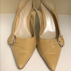 Nine West Camel /  Tan Kitten Heels Slingback